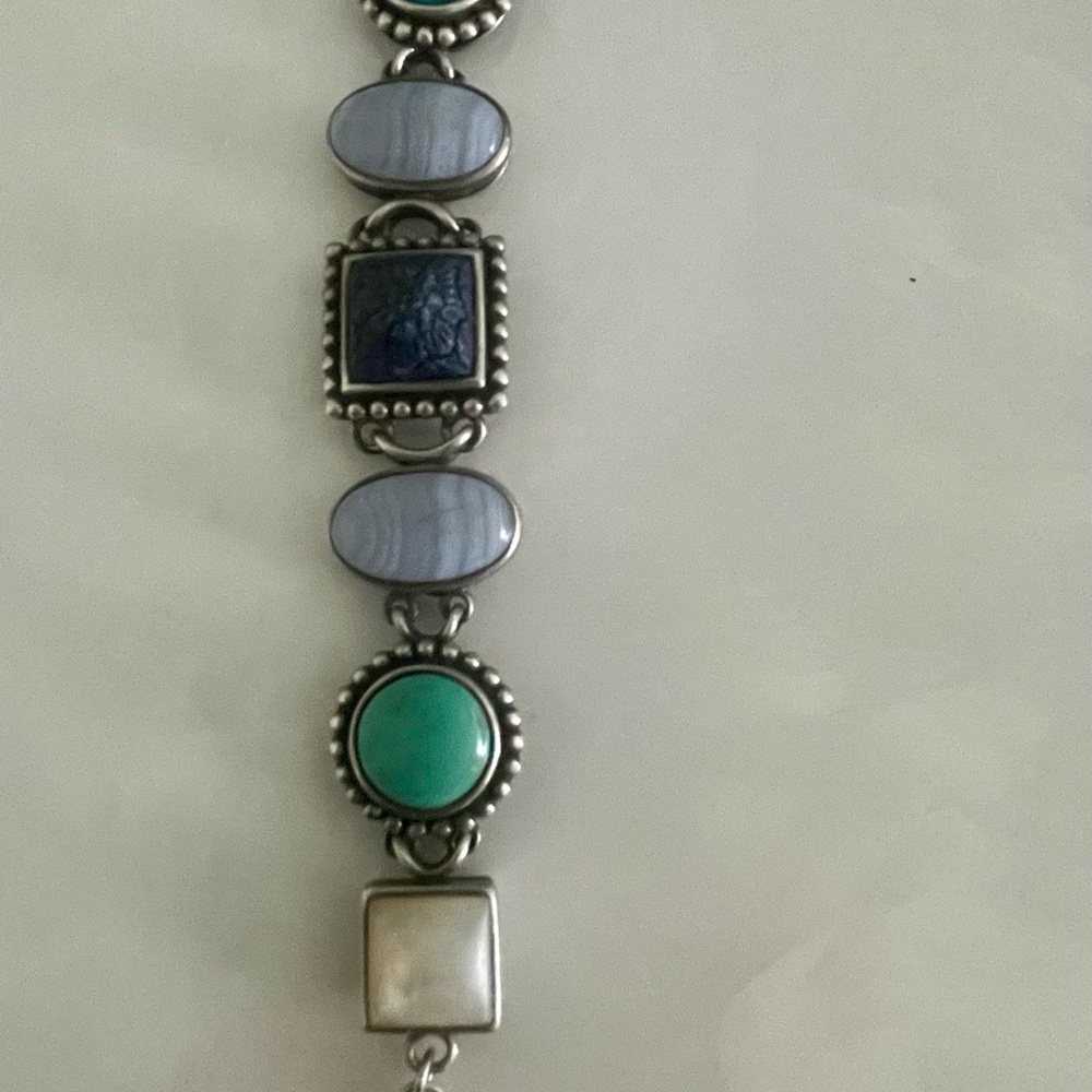 Elegant Silver Multi-Stone Bracelet